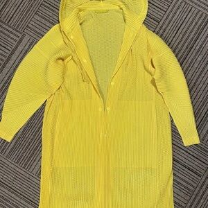 Issey Miyake Homme Plissé Yellow Mesh Cardigan